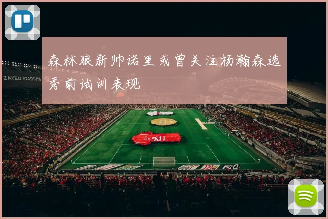 森林狼新帅诺里或曾关注杨瀚森选秀前试训表现